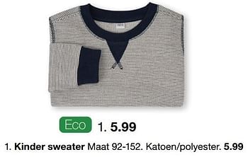 Aanbiedingen Kinder sweater - Huismerk - Zeeman  - Geldig van 19/02/2022 tot 04/06/2022 bij Zeeman