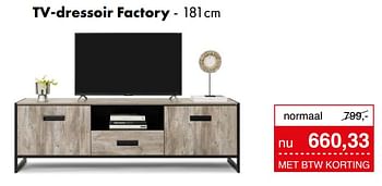 Aanbiedingen Tv-dressoir factory - Huismerk - Woon Square - Geldig van 21/02/2022 tot 26/02/2022 bij Woon Square