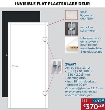 Aanbiedingen Invisible flat plaatsklare deur - Huismerk - Zelfbouwmarkt - Geldig van 01/03/2022 tot 28/03/2022 bij Zelfbouwmarkt