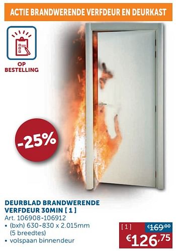 Aanbiedingen Deurblad brandwerende verfdeur 30min - Huismerk - Zelfbouwmarkt - Geldig van 01/03/2022 tot 28/03/2022 bij Zelfbouwmarkt