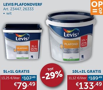 Aanbiedingen Levis plafondverf - Levis - Geldig van 01/03/2022 tot 28/03/2022 bij Zelfbouwmarkt