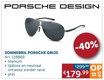 Aanbiedingen Zonnebril porsche grijs - Porsche Design - Geldig van 01/03/2022 tot 28/03/2022 bij Zelfbouwmarkt