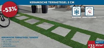 Aanbiedingen Keramische terrastegel genesis - Huismerk - Zelfbouwmarkt - Geldig van 01/03/2022 tot 28/03/2022 bij Zelfbouwmarkt