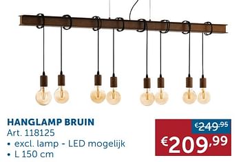 Aanbiedingen Hanglamp bruin - Huismerk - Zelfbouwmarkt - Geldig van 01/03/2022 tot 28/03/2022 bij Zelfbouwmarkt