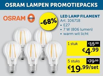 Aanbiedingen Led lamp filament - Osram - Geldig van 01/03/2022 tot 28/03/2022 bij Zelfbouwmarkt