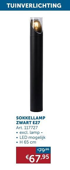 Aanbiedingen Sokkellamp zwart - Huismerk - Zelfbouwmarkt - Geldig van 01/03/2022 tot 28/03/2022 bij Zelfbouwmarkt