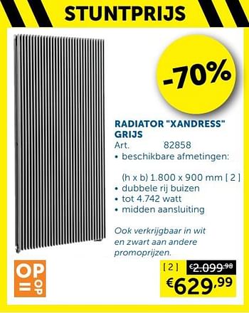 Aanbiedingen Designradiator xandress grijs - Beauheat - Geldig van 01/03/2022 tot 28/03/2022 bij Zelfbouwmarkt