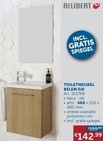 Aanbiedingen Toiletmeubel belem eik - Belem - Geldig van 01/03/2022 tot 28/03/2022 bij Zelfbouwmarkt