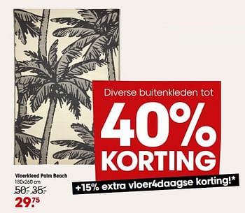 Aanbiedingen Vloerkleed palm beach - Huismerk - Kwantum - Geldig van 28/02/2022 tot 06/03/2022 bij Kwantum