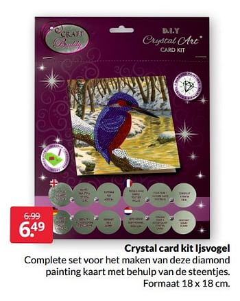Aanbiedingen Crystal card kit ijsvogel - Craft Buddy - Geldig van 26/02/2022 tot 06/03/2022 bij Boekenvoordeel