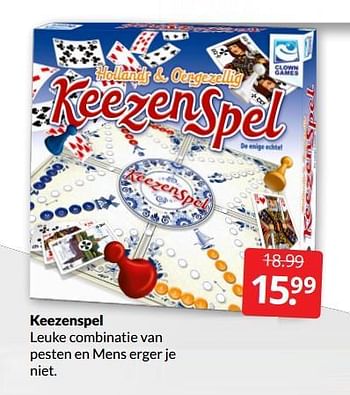 Aanbiedingen Keezenspel - Clown Games - Geldig van 26/02/2022 tot 06/03/2022 bij Boekenvoordeel