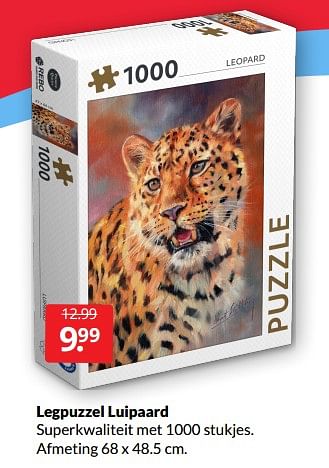 Aanbiedingen Legpuzzel luipaard - Rebo - Geldig van 26/02/2022 tot 06/03/2022 bij Boekenvoordeel