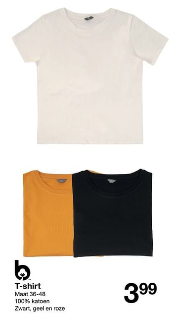 Aanbiedingen T-shirt - Huismerk - Zeeman  - Geldig van 26/02/2022 tot 04/03/2022 bij Zeeman