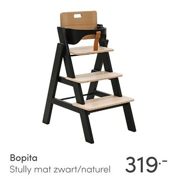 Aanbiedingen Bopita stully mat zwart-naturel - Bopita - Geldig van 27/02/2022 tot 04/03/2022 bij Baby & Tiener Megastore
