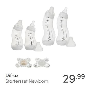 Aanbiedingen Difrax startersset newborn - Difrax - Geldig van 27/02/2022 tot 04/03/2022 bij Baby & Tiener Megastore