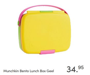 Aanbiedingen Munchkin bento lunch box geel - Munchkin - Geldig van 27/02/2022 tot 04/03/2022 bij Baby & Tiener Megastore