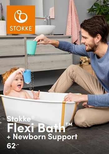 Aanbiedingen Stokke flexi bath + newborn support - Stokke - Geldig van 27/02/2022 tot 04/03/2022 bij Baby & Tiener Megastore