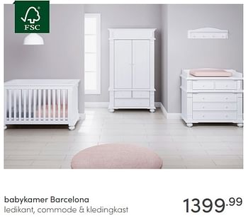 Aanbiedingen Babykamer barcelona - Huismerk - Baby &amp; Tiener Megastore - Geldig van 27/02/2022 tot 04/03/2022 bij Baby & Tiener Megastore