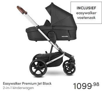 Aanbiedingen Easywalker premium jet black 2-in-1 kinderwagen - Easywalker - Geldig van 27/02/2022 tot 04/03/2022 bij Baby & Tiener Megastore