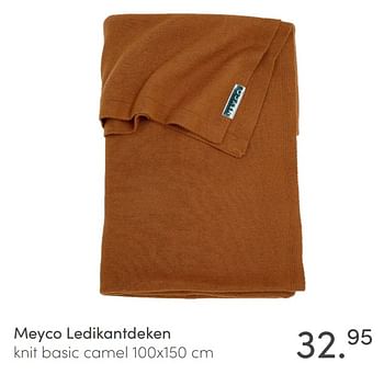 Aanbiedingen Meyco ledikantdeken knit basic camel - Meyco - Geldig van 27/02/2022 tot 04/03/2022 bij Baby & Tiener Megastore