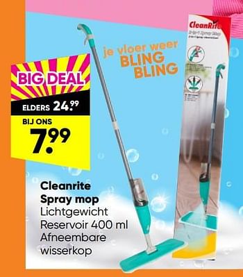 Aanbiedingen Cleanrite spray mop - Cleanrite - Geldig van 28/02/2022 tot 13/03/2022 bij Big Bazar
