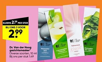 Aanbiedingen Dr. van der hoog gezichtsmasker - Dr. Van Der Hoog - Geldig van 28/02/2022 tot 13/03/2022 bij Big Bazar