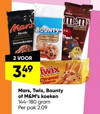 Aanbiedingen Mars twix bounty of m+m’s koeken - Huismerk - Big Bazar - Geldig van 28/02/2022 tot 13/03/2022 bij Big Bazar