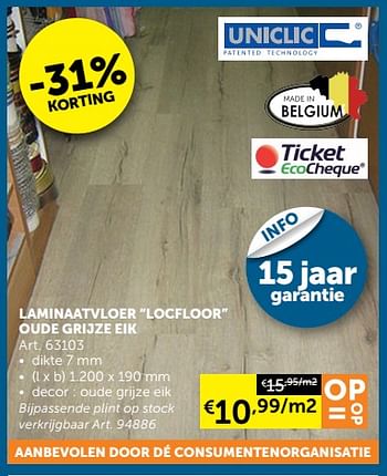 Aanbiedingen Laminaatvloer locfloor oude grijze eik - Loc Floor - Geldig van 08/03/2022 tot 04/04/2022 bij Zelfbouwmarkt