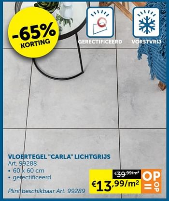 Aanbiedingen Vloertegel carla lichtgrijs - Huismerk - Zelfbouwmarkt - Geldig van 08/03/2022 tot 04/04/2022 bij Zelfbouwmarkt