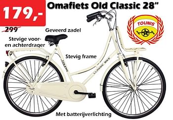 Aanbiedingen Omafiets old classic 28`` - Tounis - Geldig van 17/02/2022 tot 13/03/2022 bij Itek