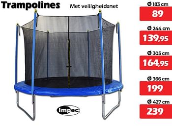 Aanbiedingen Trampolines - Impec - Geldig van 17/02/2022 tot 13/03/2022 bij Itek