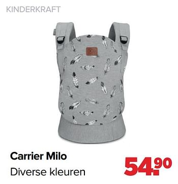 Aanbiedingen Carrier milo - Kinderkraft - Geldig van 28/02/2022 tot 26/03/2022 bij Baby-Dump