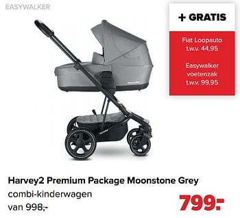 Aanbiedingen Harvey2 premium package moonstone grey combi-kinderwagen - Easywalker - Geldig van 28/02/2022 tot 26/03/2022 bij Baby-Dump
