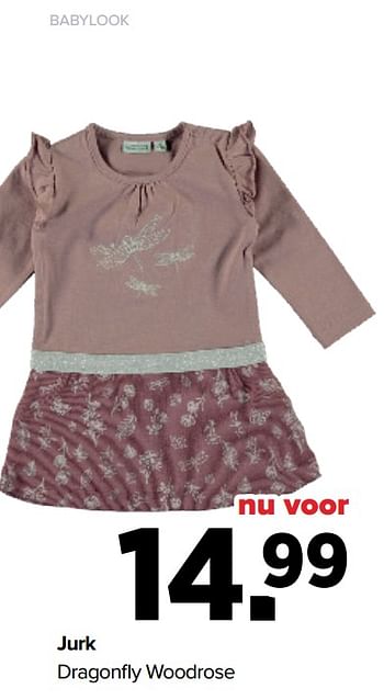 Aanbiedingen Babylook jurk dragonfly woodrose - Baby look - Geldig van 28/02/2022 tot 26/03/2022 bij Baby-Dump
