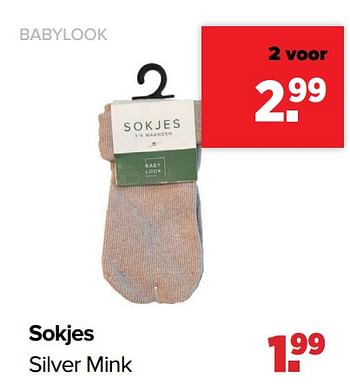 Aanbiedingen Babylook sokjes silver mink - Baby look - Geldig van 28/02/2022 tot 26/03/2022 bij Baby-Dump