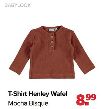 Aanbiedingen Babylook t-shirt henley wafel mocha bisque - Baby look - Geldig van 28/02/2022 tot 26/03/2022 bij Baby-Dump