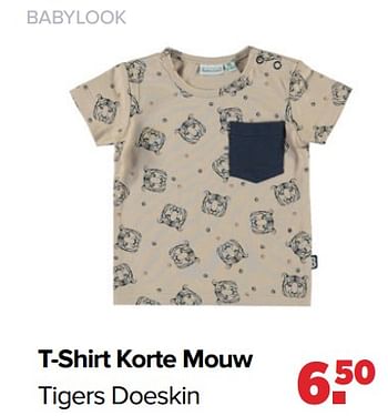 Aanbiedingen Babylook t-shirt korte mouw tigers doeskin - Baby look - Geldig van 28/02/2022 tot 26/03/2022 bij Baby-Dump