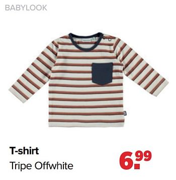 Aanbiedingen Babylook t-shirt tripe offwhite - Baby look - Geldig van 28/02/2022 tot 26/03/2022 bij Baby-Dump
