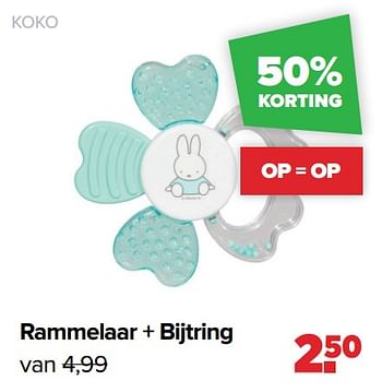 Aanbiedingen Koko rammelaar + bijtring - Koko - Geldig van 28/02/2022 tot 26/03/2022 bij Baby-Dump