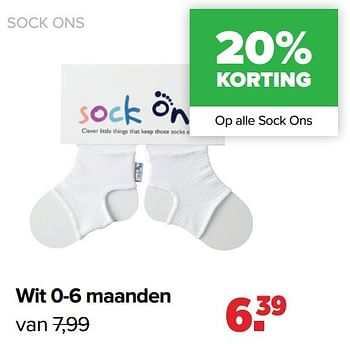 Aanbiedingen Sock ons wit 0-6 maanden - Sock ons - Geldig van 28/02/2022 tot 26/03/2022 bij Baby-Dump