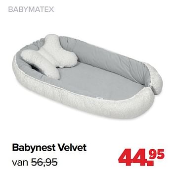 Aanbiedingen Babymatex babynest velvet - Babymatex - Geldig van 28/02/2022 tot 26/03/2022 bij Baby-Dump
