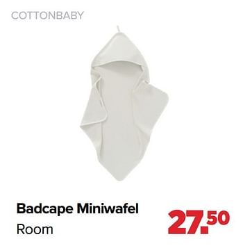 Aanbiedingen Cottonbaby badcape miniwafel room - Cottonbaby  - Geldig van 28/02/2022 tot 26/03/2022 bij Baby-Dump