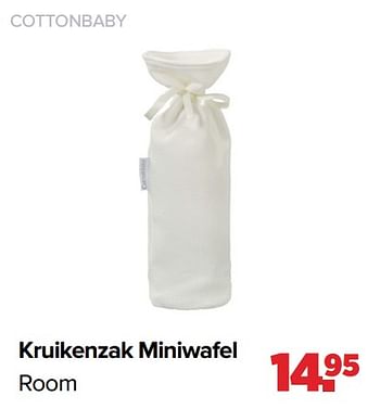 Aanbiedingen Cottonbaby kruikenzak miniwafel room - Cottonbaby  - Geldig van 28/02/2022 tot 26/03/2022 bij Baby-Dump