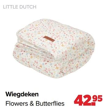 Aanbiedingen Little dutch wiegdeken flowers + butterflies - Little Dutch - Geldig van 28/02/2022 tot 26/03/2022 bij Baby-Dump