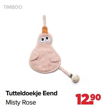 Aanbiedingen Timboo tutteldoekje eend misty rose - Timboo - Geldig van 28/02/2022 tot 26/03/2022 bij Baby-Dump