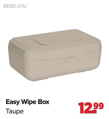 Aanbiedingen Bebe-jou easy wipe box taupe - Bebe-jou - Geldig van 28/02/2022 tot 26/03/2022 bij Baby-Dump