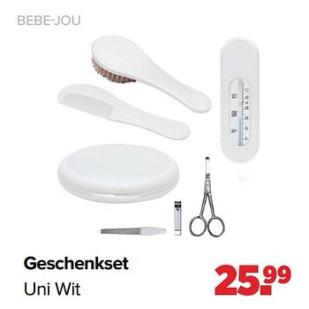 Aanbiedingen Bebe-jou geschenkset uni wit - Bebe-jou - Geldig van 28/02/2022 tot 26/03/2022 bij Baby-Dump