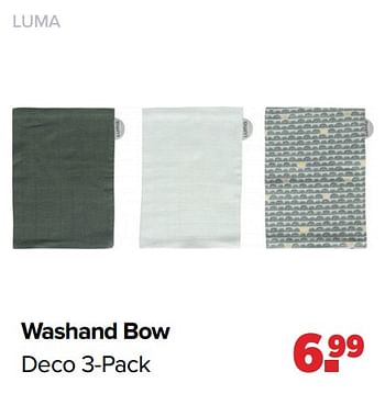 Aanbiedingen Luma washand bow deco - Luma Babycare - Geldig van 28/02/2022 tot 26/03/2022 bij Baby-Dump