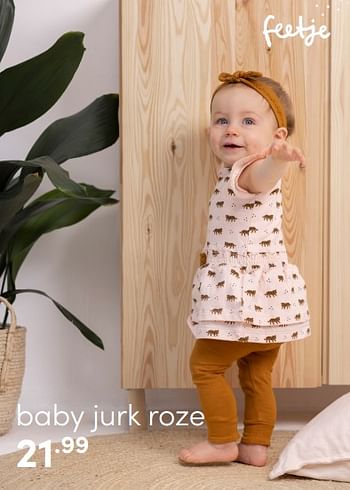 Aanbiedingen Feetje baby jurk roze - Feetje - Geldig van 06/03/2022 tot 12/03/2022 bij Baby & Tiener Megastore