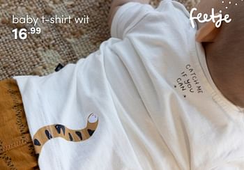 Aanbiedingen Feetje baby t-shirt wit - Feetje - Geldig van 06/03/2022 tot 12/03/2022 bij Baby & Tiener Megastore